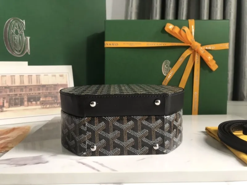 Goyard Black Round Crossbody Handbag - Image 3
