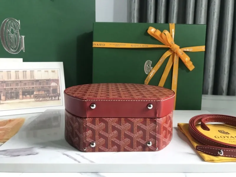 Goyard Red Round Top Handle Handbag - Image 3