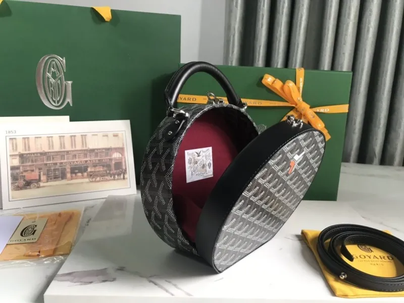 Goyard Black Round Top Handle Handbag - Image 6