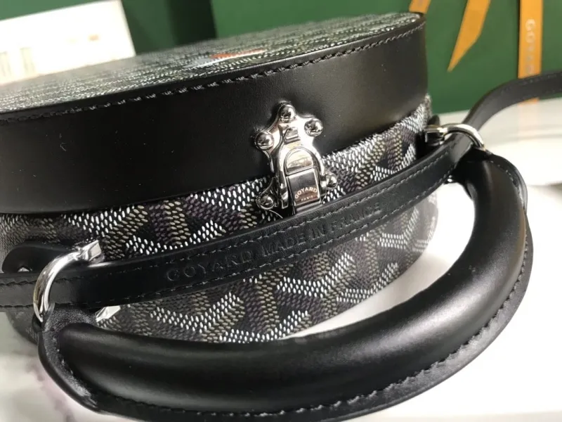 Goyard Black Round Top Handle Handbag - Image 9