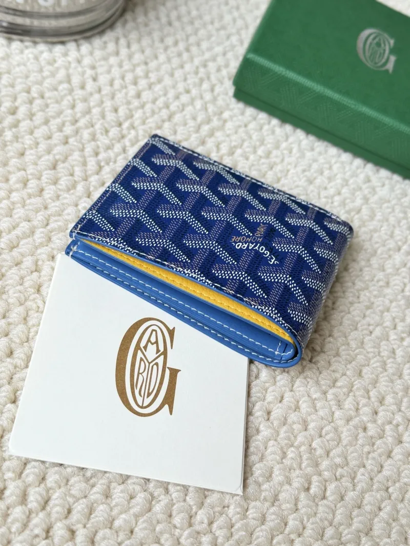 Goyard Blue Bifold Leather Wallet - Image 3