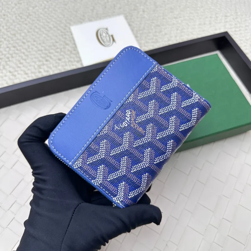 Goyard Blue Zip Wallet 74 - Image 3