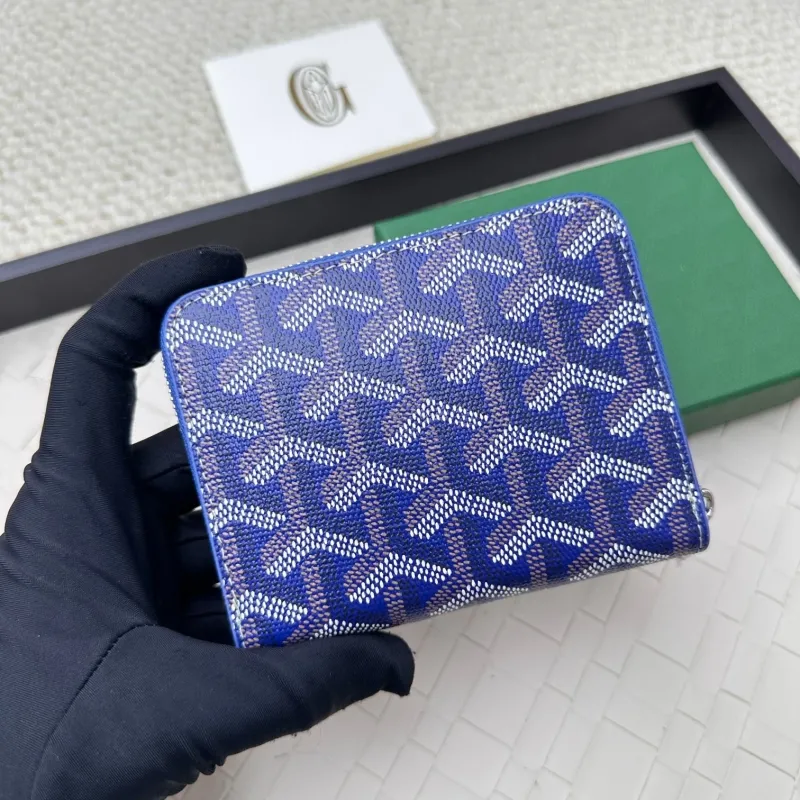 Goyard Blue Zip Wallet 74 - Image 4