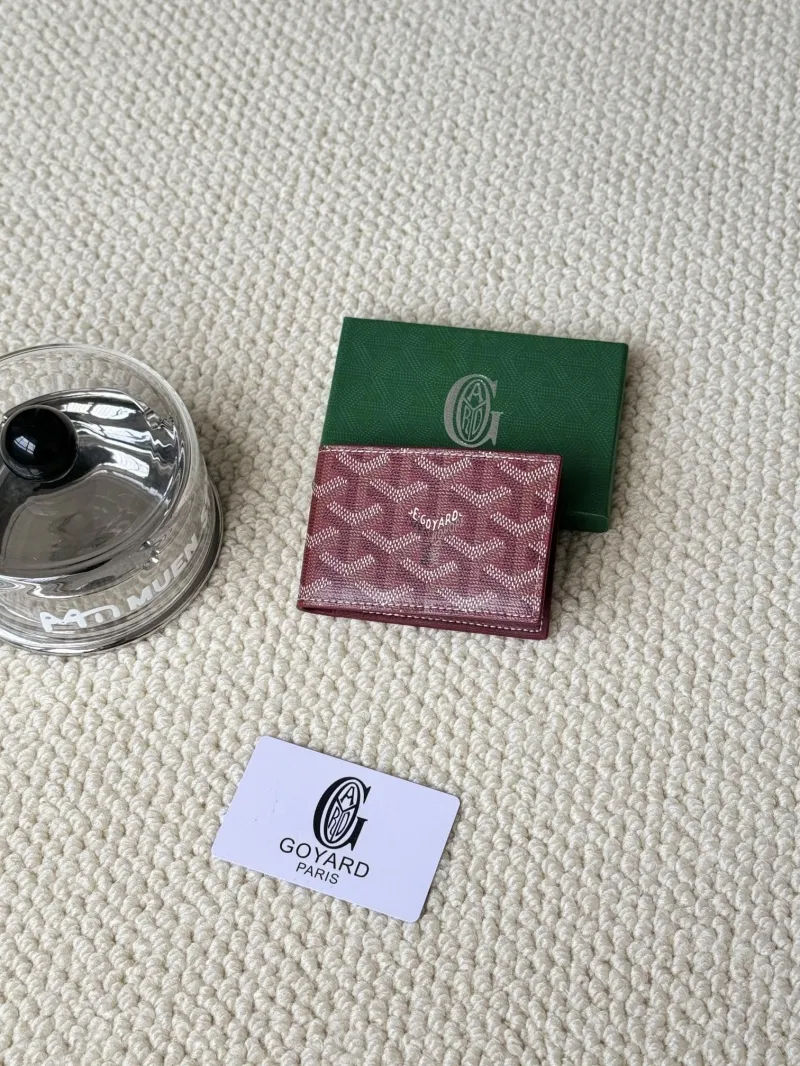 Goyard Burgundy Card Holder Wallet 86
