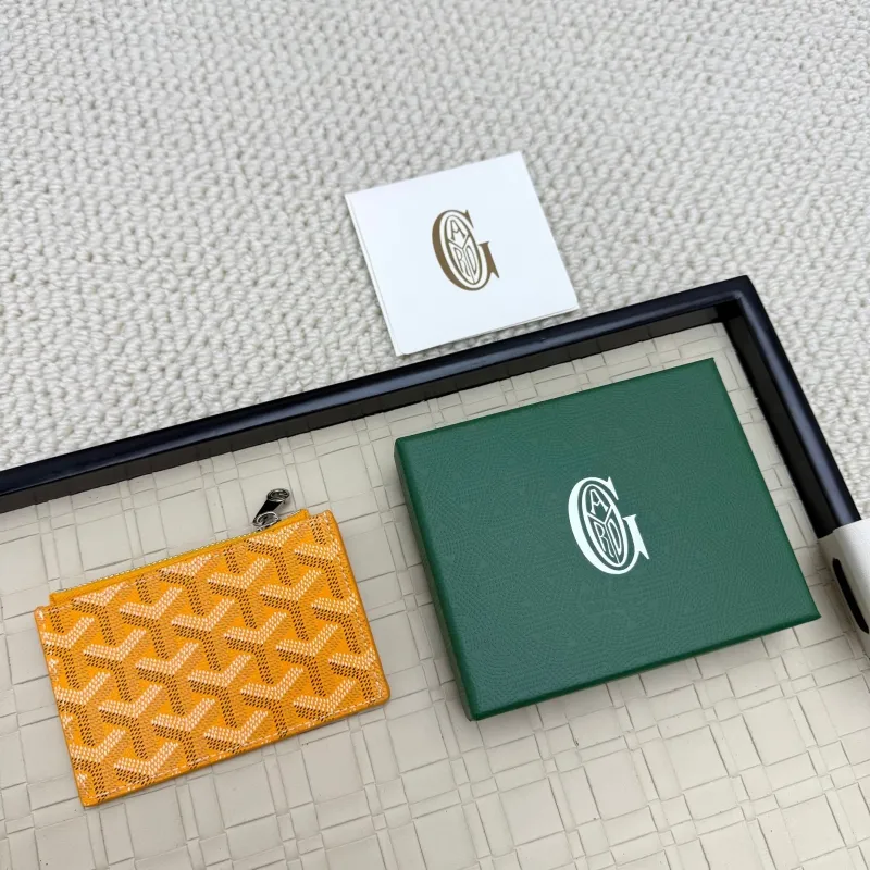Goyard Orange Zip Card Holder Wallet 122