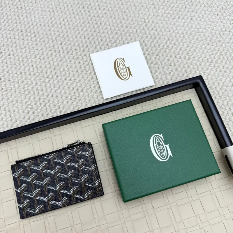 Goyard Black Zip Card Holder Wallet