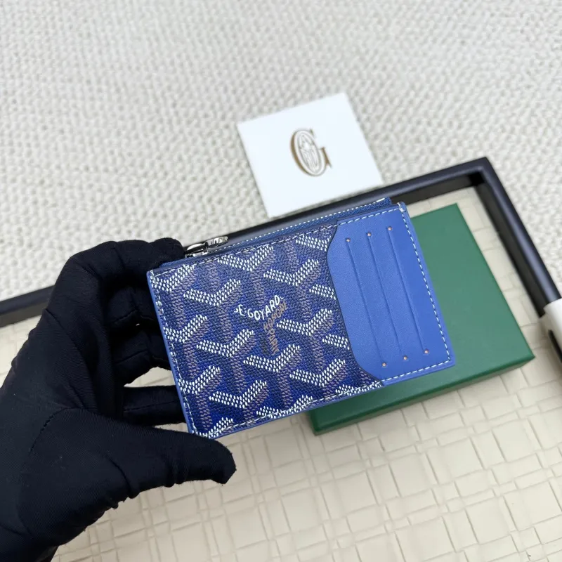 Goyard Blue Zip Card Holder Wallet - Image 3