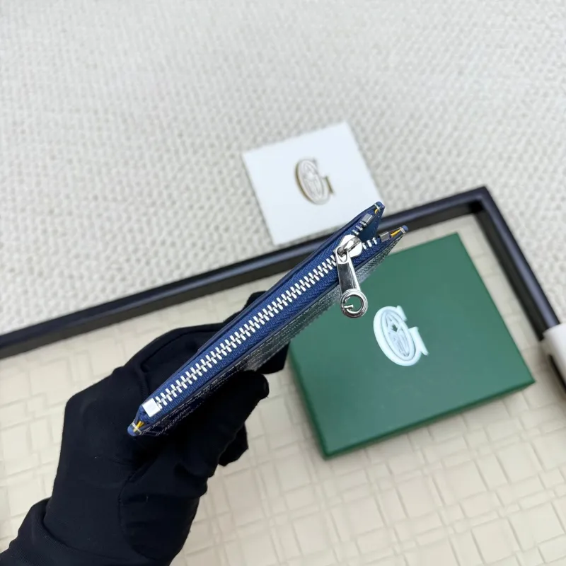 Goyard Blue Zip Card Holder Wallet - Image 4
