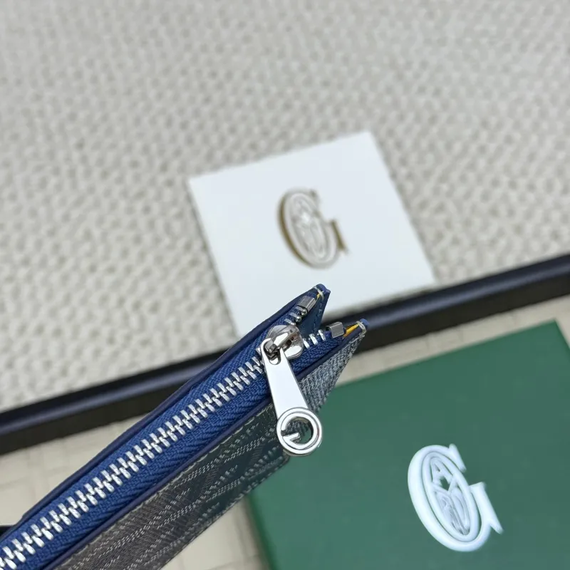 Goyard Blue Zip Card Holder Wallet - Image 5