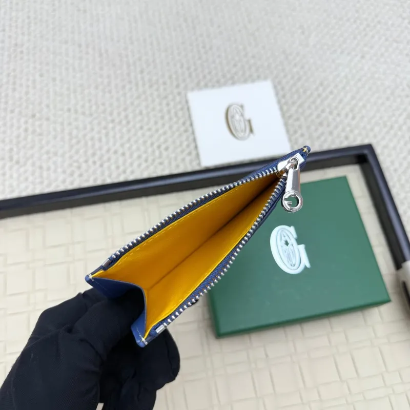 Goyard Blue Zip Card Holder Wallet - Image 6