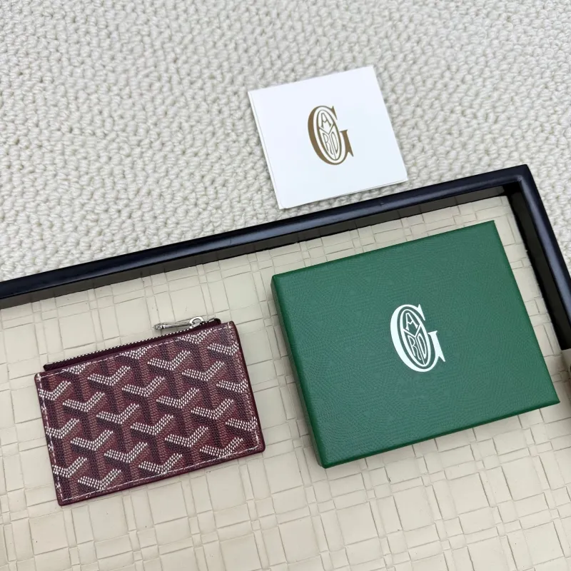 Goyard Burgundy Zip Card Wallet 126
