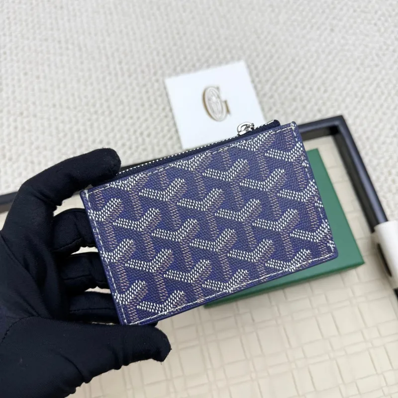 Alternative view of Goyard Navy Blue Zip Card Holder Wallet