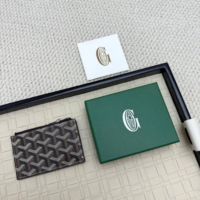 Goyard Dark Brown Zip Card Wallet