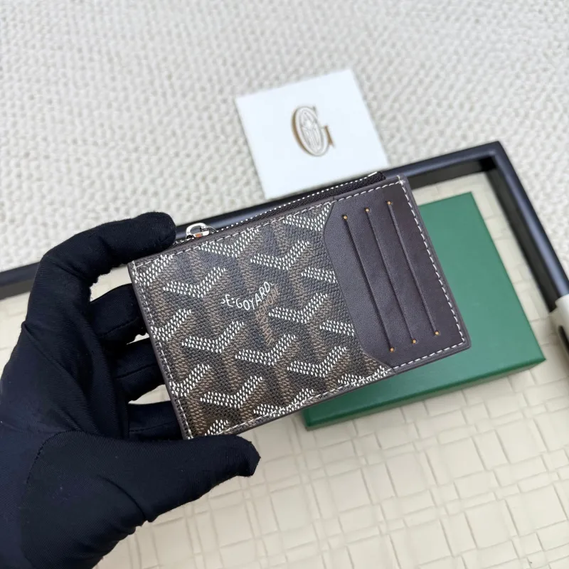Goyard Dark Brown Zip Card Wallet - Image 3