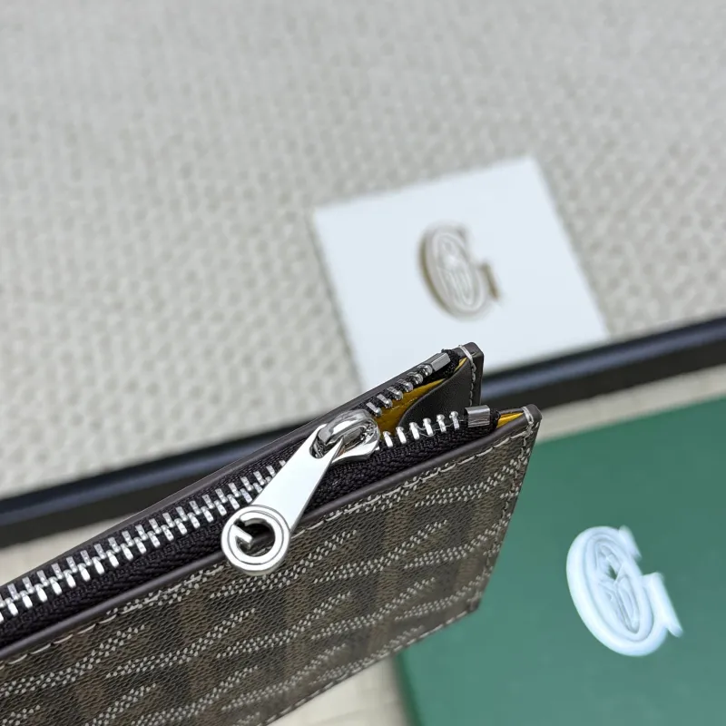 Goyard Dark Brown Zip Card Wallet - Image 5
