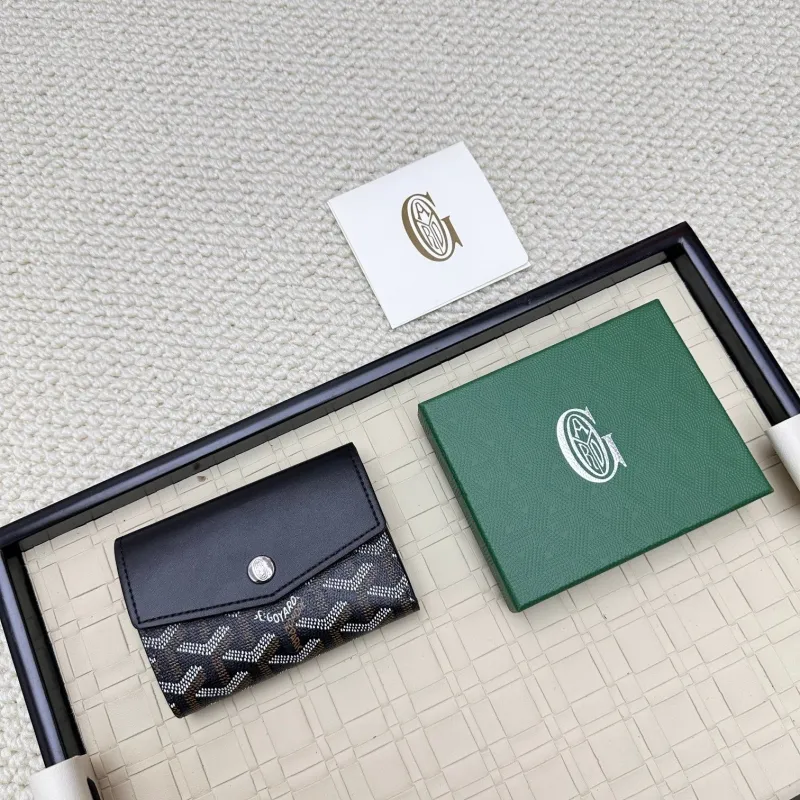 Goyard Black Leather Compact Wallet