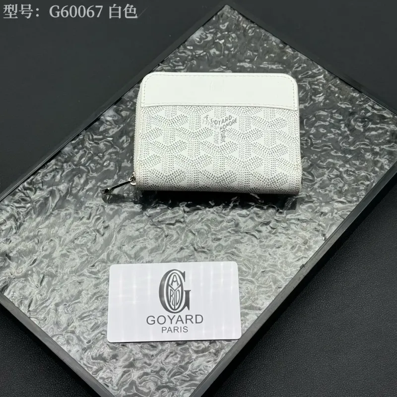 Goyard G60067 White Zip Wallet