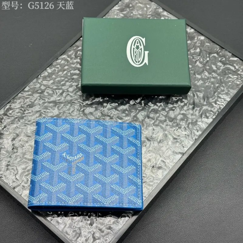 Goyard G5126 Sky Blue Bifold Wallet