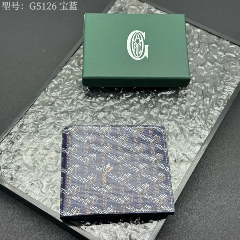 Goyard G5126 Navy Blue Bifold Wallet
