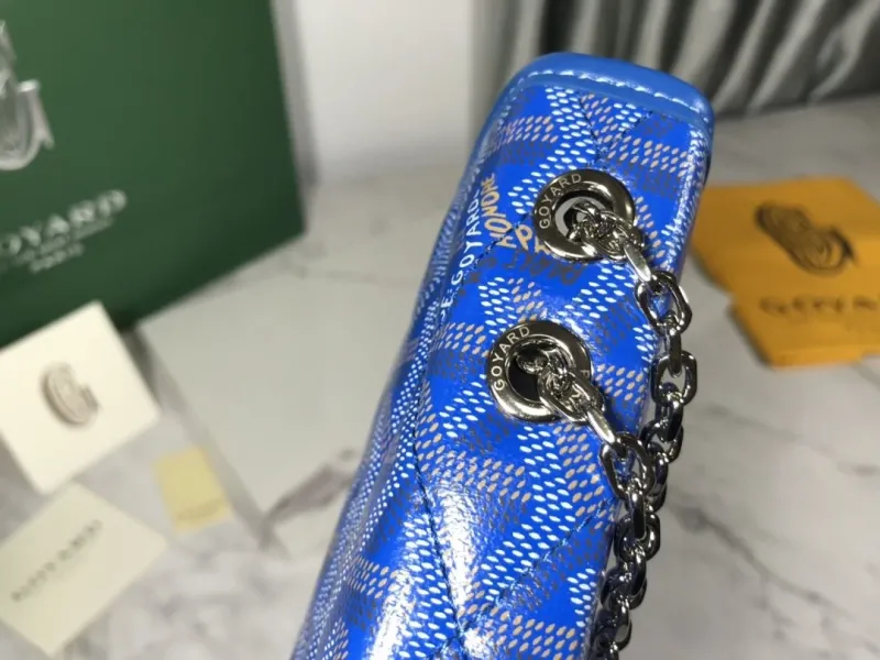 Goyard Blue Chain Wallet Bag 493 - Image 4