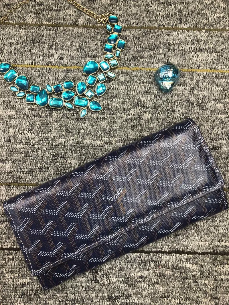 Goyard Navy Blue Long Wallet Model 504