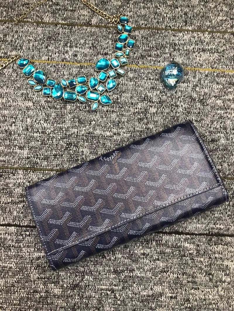 Alternative view of Goyard Navy Blue Long Wallet Model 504