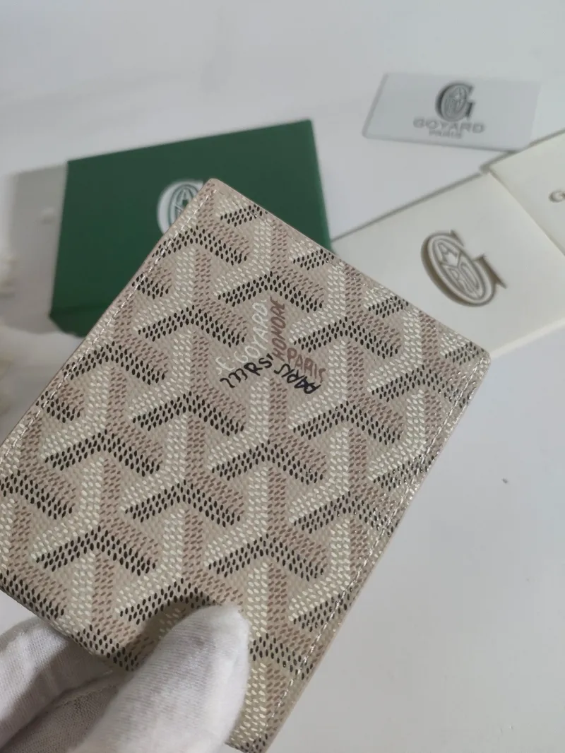 Premium Goyard Beige Bifold Wallet 509 - Image 7