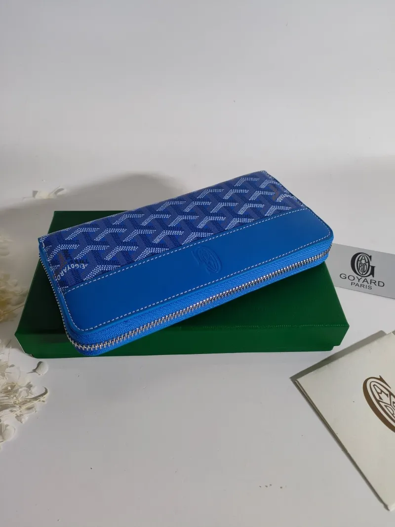 Goyard Blue Zip Around Wallet 554 - Image 3