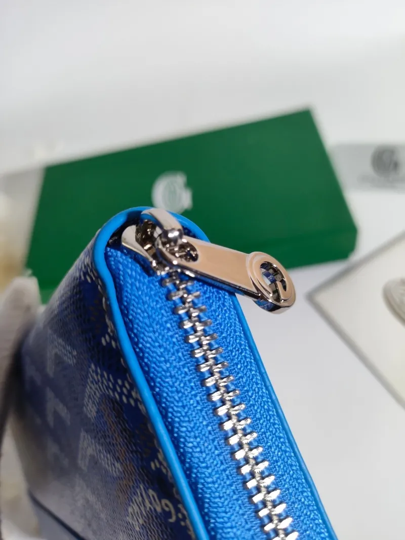 Goyard Blue Zip Around Wallet 554 - Image 4