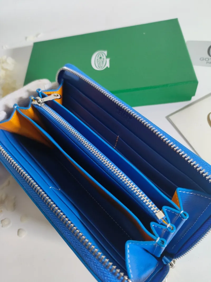 Goyard Blue Zip Around Wallet 554 - Image 5