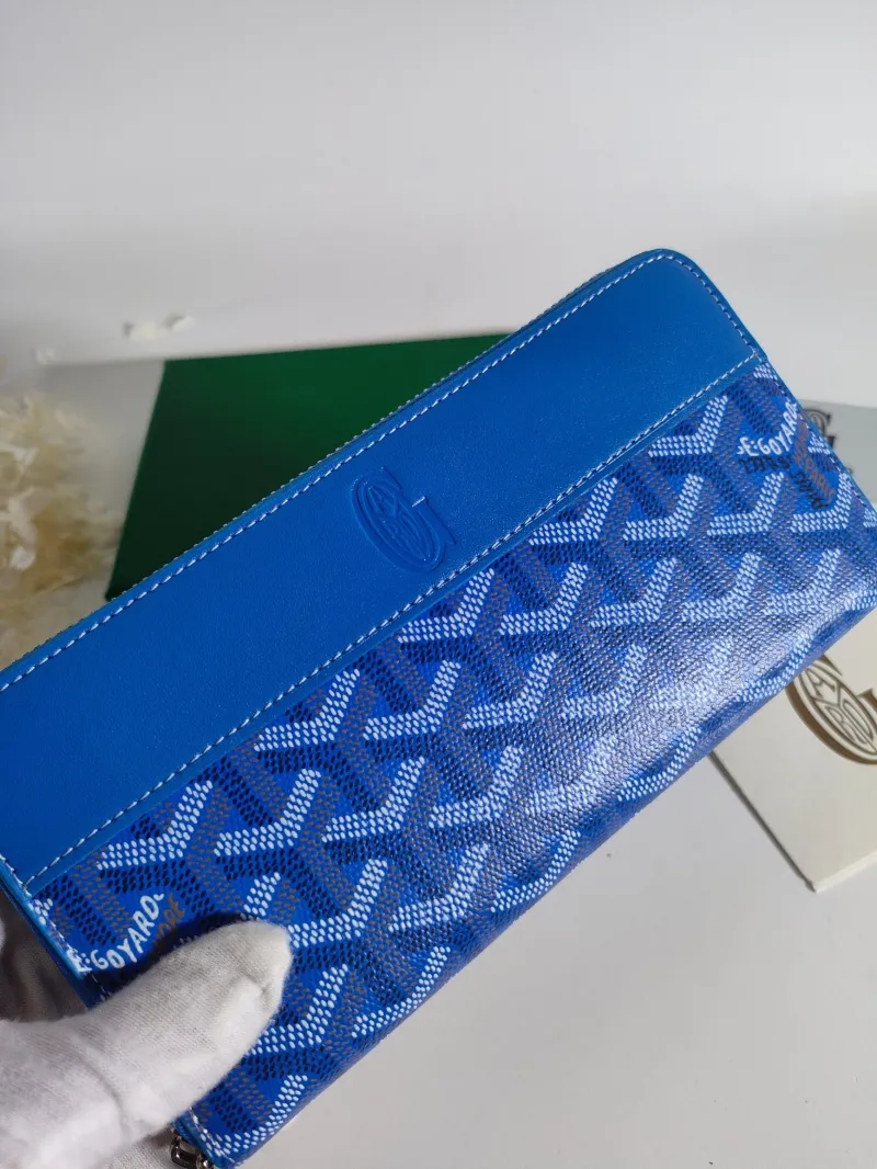 Goyard Blue Zip Around Wallet 554 - Image 7