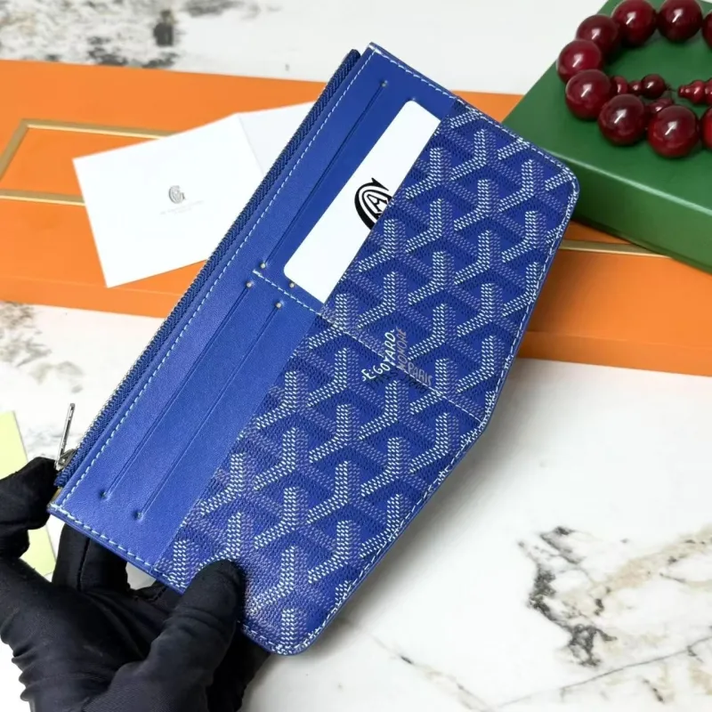 Goyard Blue Zip Wallet 657 - Image 3
