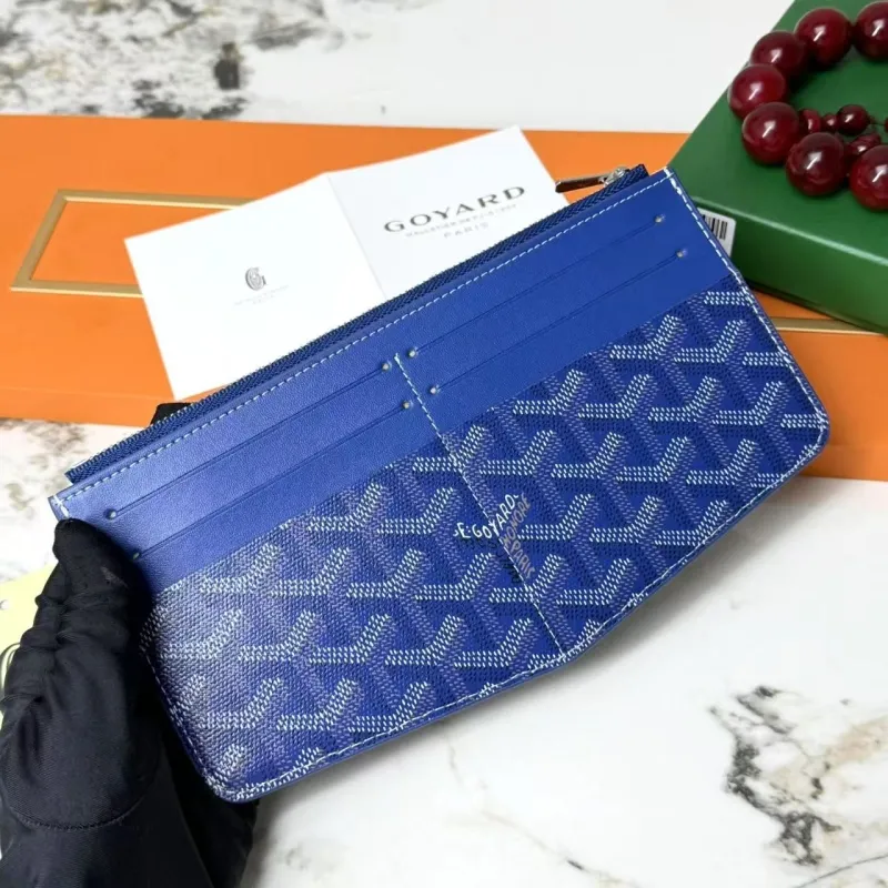 Goyard Blue Zip Wallet 657 - Image 4
