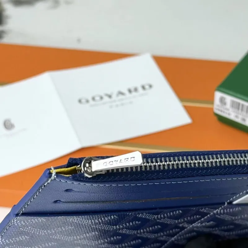 Goyard Blue Zip Wallet 657 - Image 6