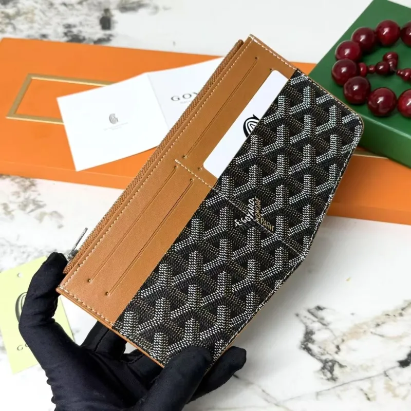 Goyard Black Brown Leather Wallet 661 - Image 3