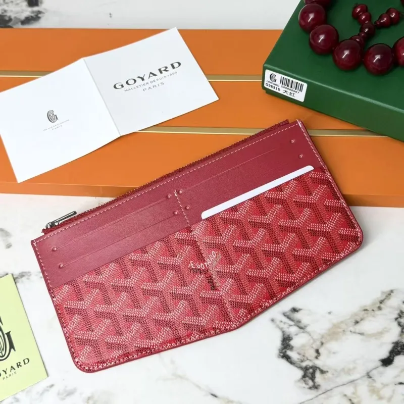 Goyard Red Zip Card Wallet