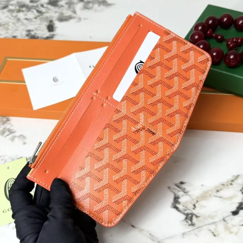 Goyard Orange Zip Wallet 665 - Image 3