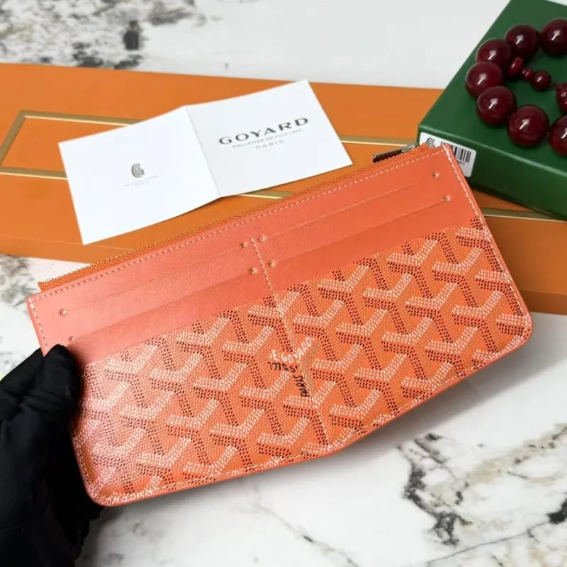 Goyard Orange Zip Wallet 665 - Image 4