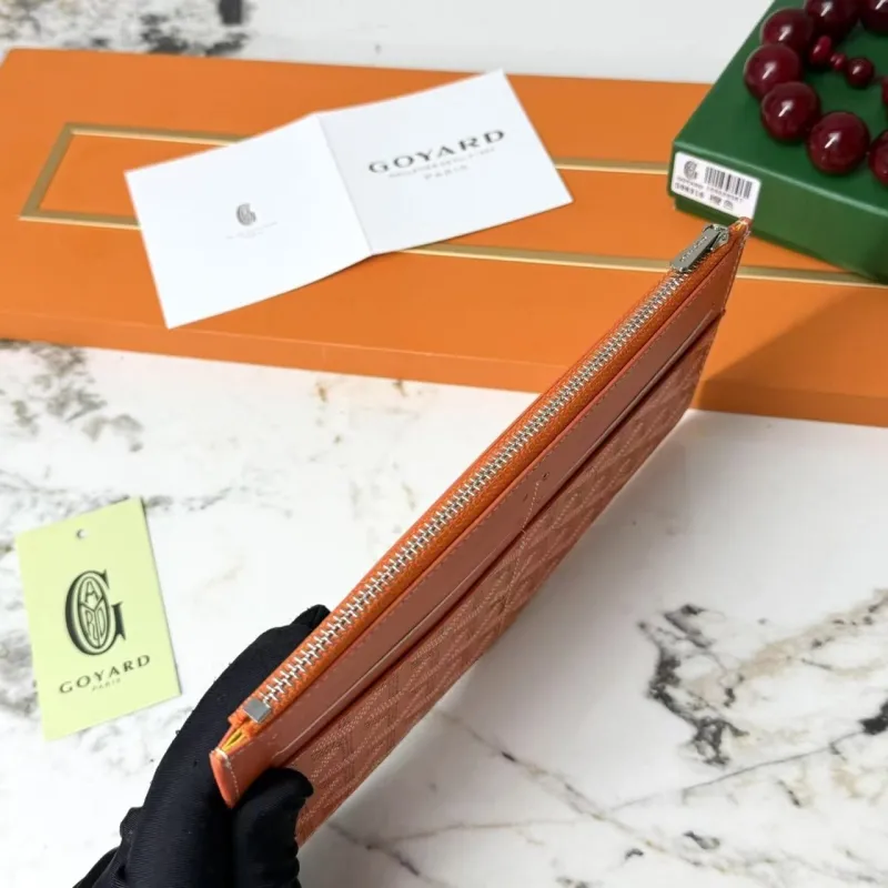 Goyard Orange Zip Wallet 665 - Image 5
