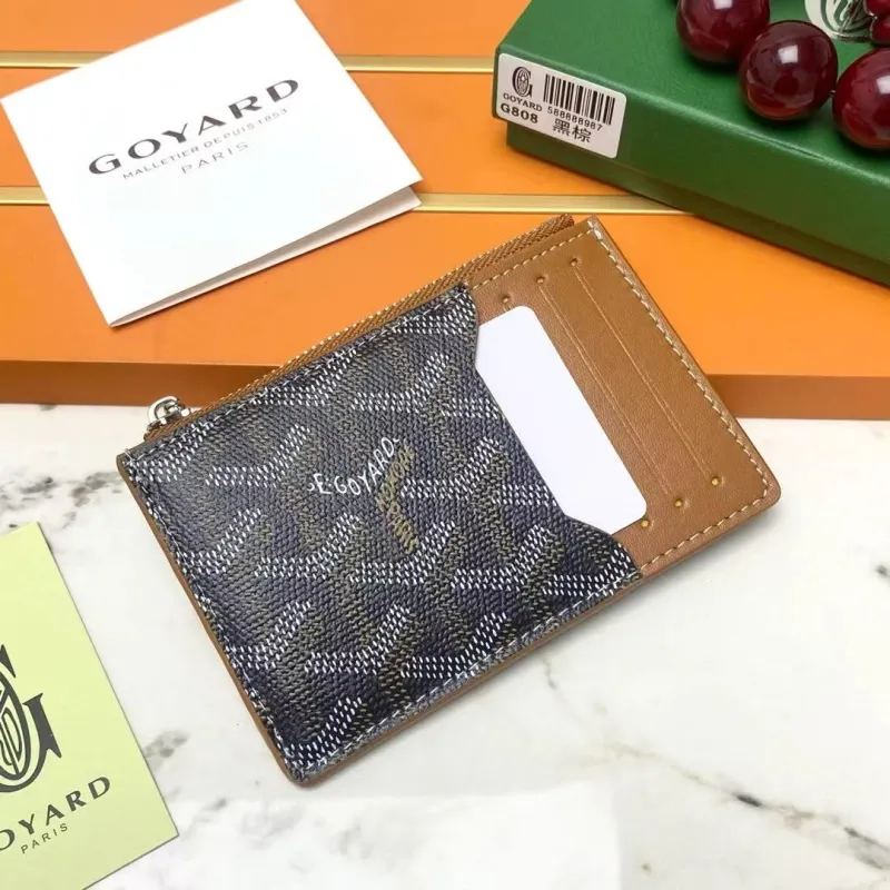Goyard G808 Black Brown Card Holder Wallet