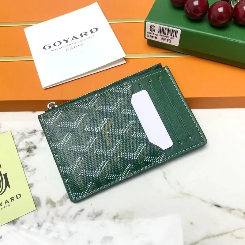 Goyard Green Zip Card Wallet G808
