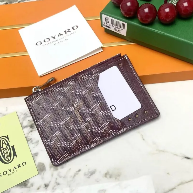 Goyard G808 Burgundy Card Holder Wallet