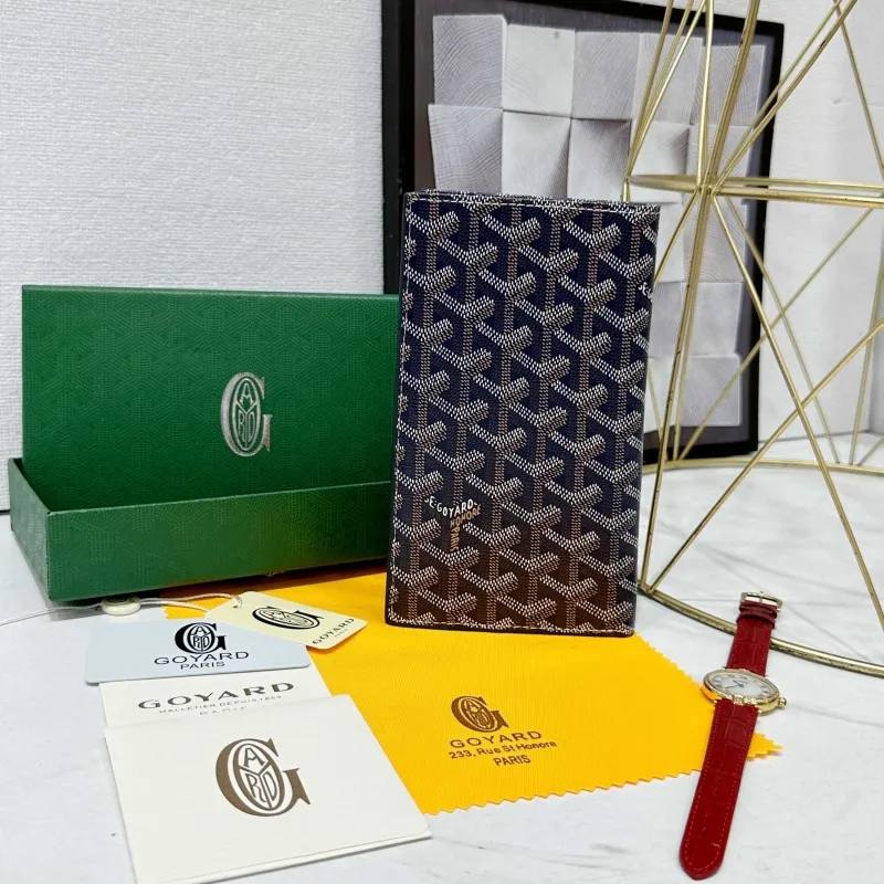 Alternative view of Goyard Long Wallet Navy Blue 681