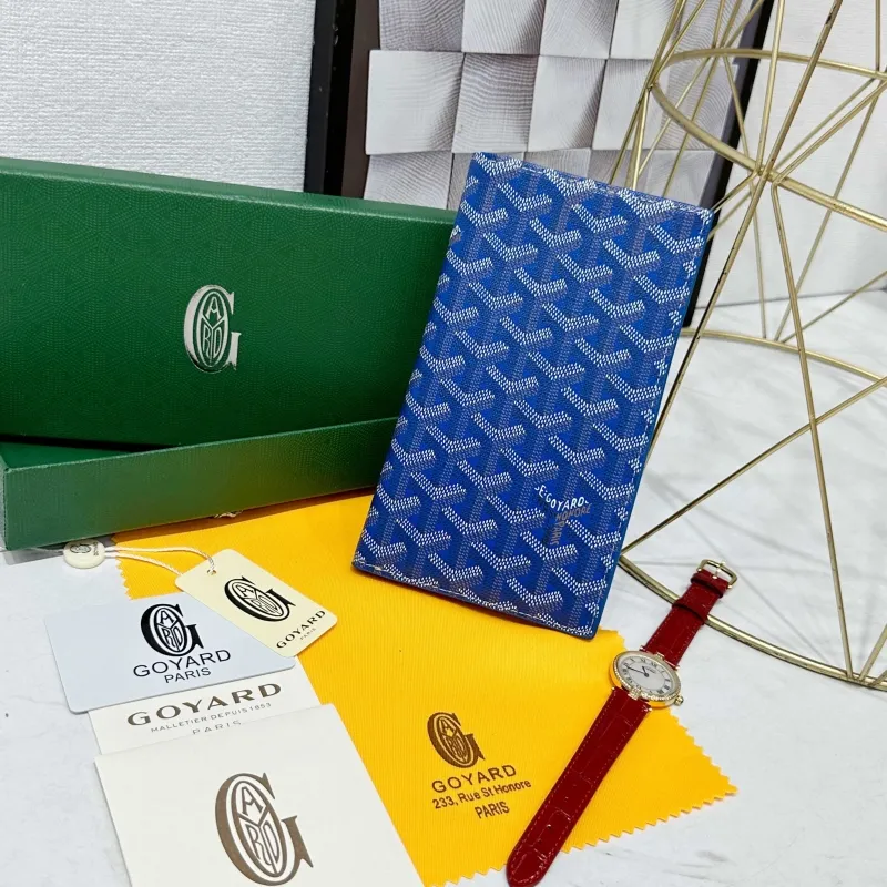 Goyard Blue Long Passport Wallet