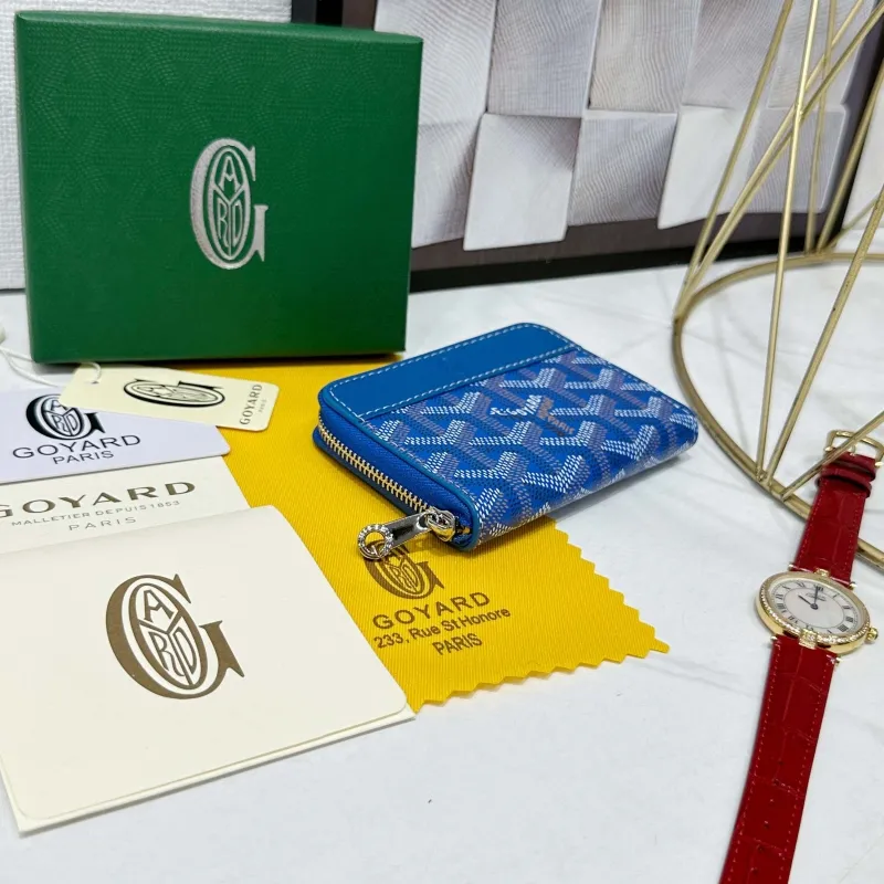 Goyard Blue Zip Wallet 693 - Image 3