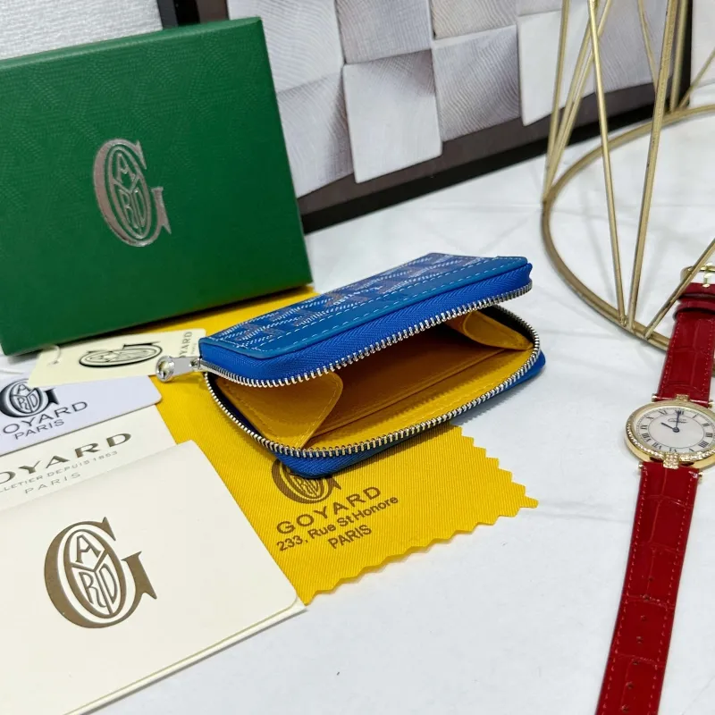 Goyard Blue Zip Wallet 693 - Image 4
