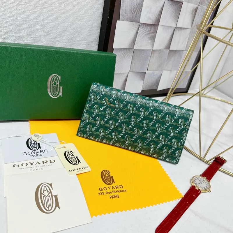 Alternative view of Goyard Green Long Wallet 705
