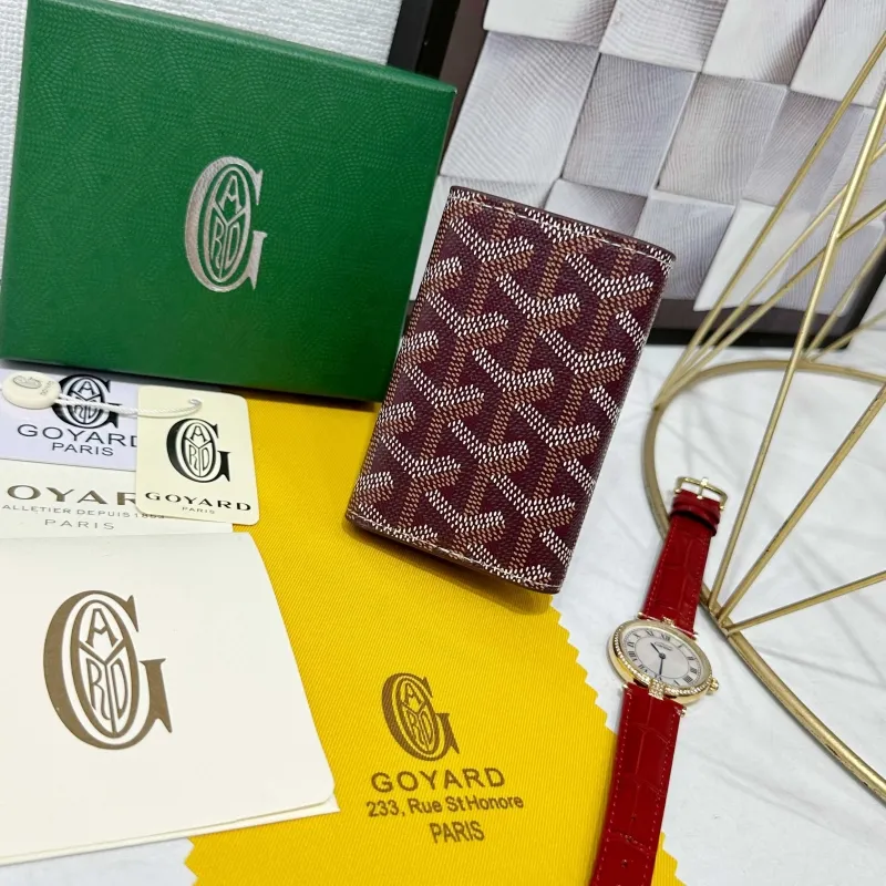 Alternative view of Goyard Burgundy Leather Key Holder 713
