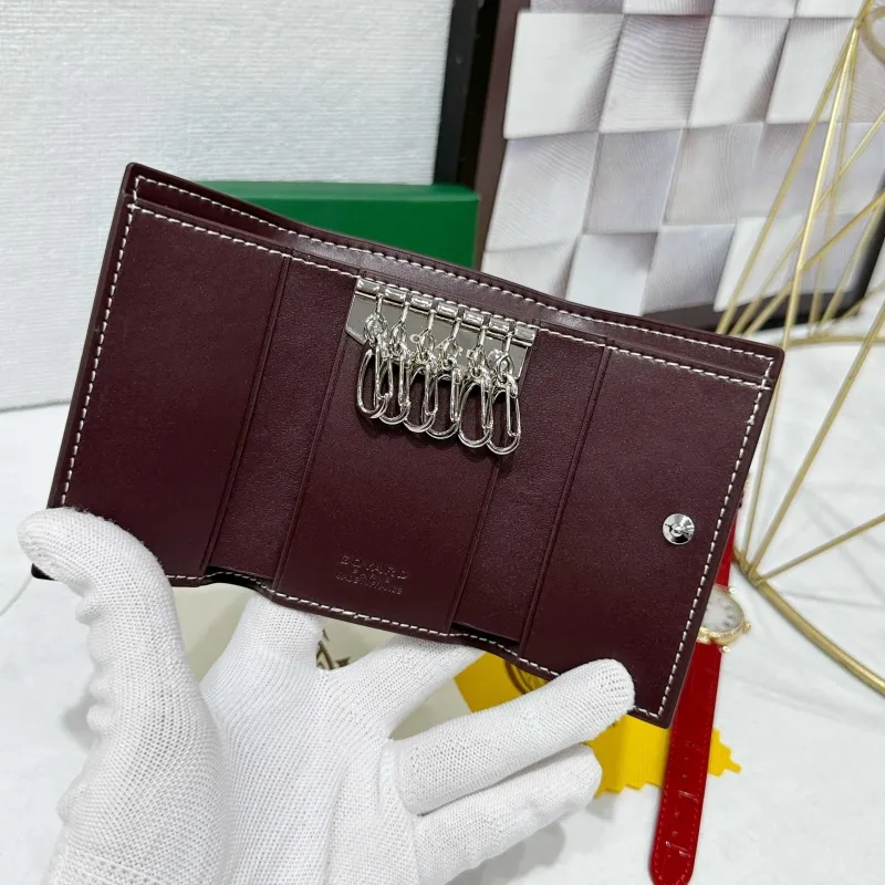 Goyard Burgundy Leather Key Holder 713 - Image 5