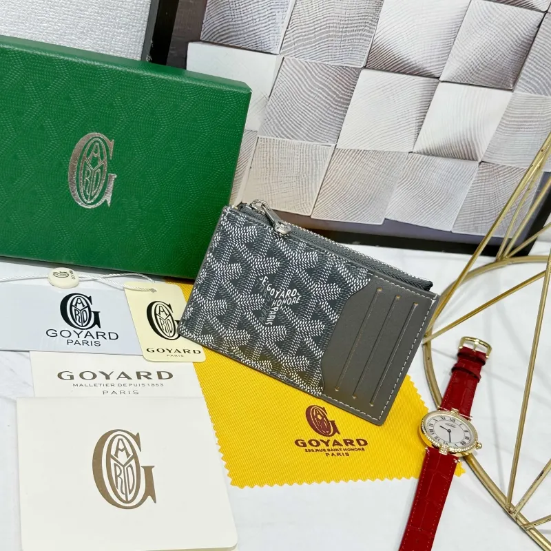 Goyard Gray Zip Card Wallet 722